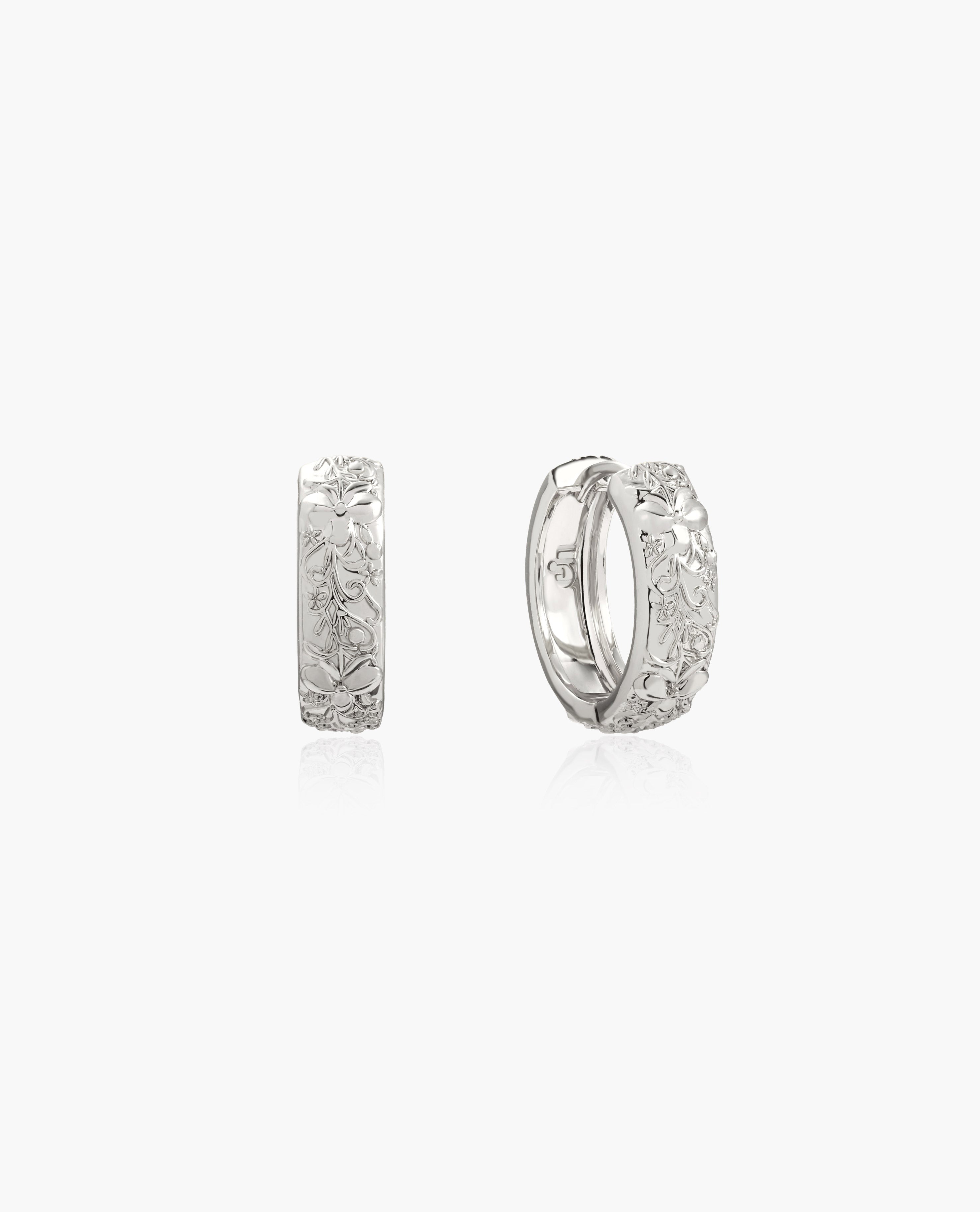 Serenade of Orchid Hoops in Silver
