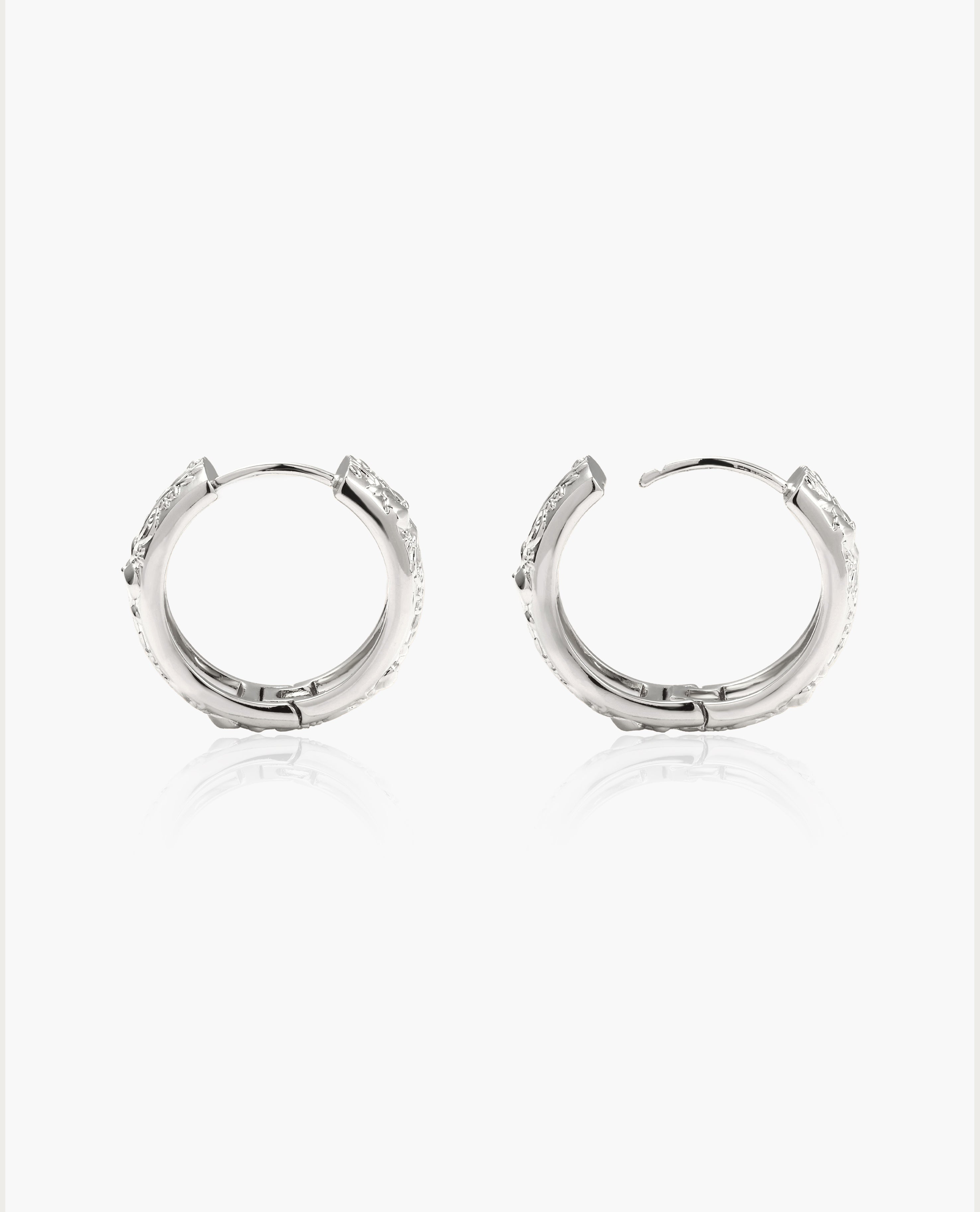 Serenade of Orchid Hoops in Silver